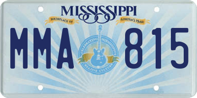 MS license plate MMA815