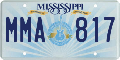MS license plate MMA817