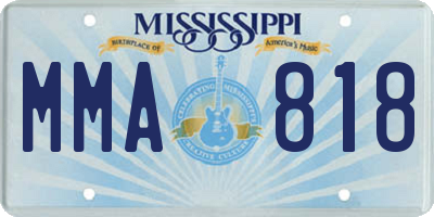 MS license plate MMA818