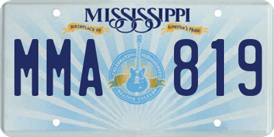 MS license plate MMA819