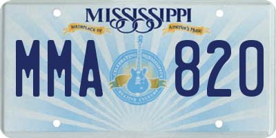 MS license plate MMA820