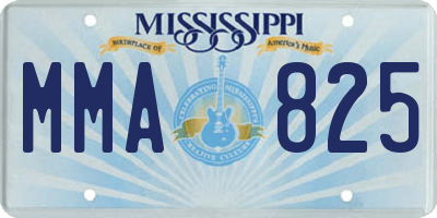 MS license plate MMA825