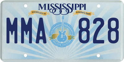 MS license plate MMA828