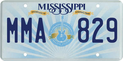 MS license plate MMA829
