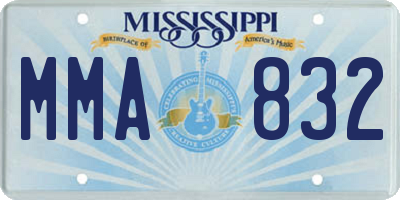 MS license plate MMA832