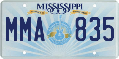 MS license plate MMA835