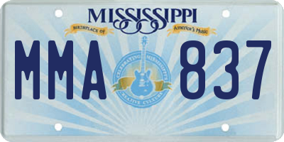 MS license plate MMA837