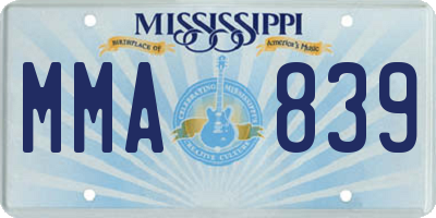 MS license plate MMA839