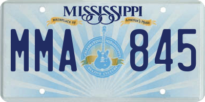 MS license plate MMA845