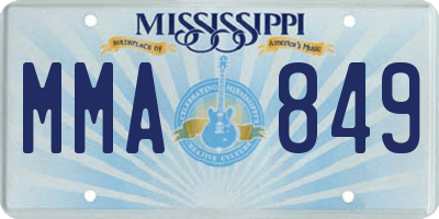 MS license plate MMA849