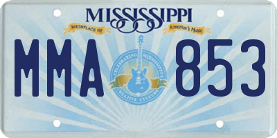 MS license plate MMA853