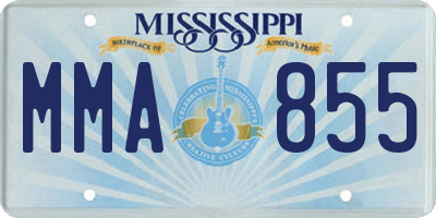 MS license plate MMA855