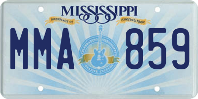 MS license plate MMA859