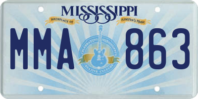 MS license plate MMA863