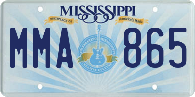 MS license plate MMA865