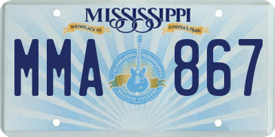 MS license plate MMA867