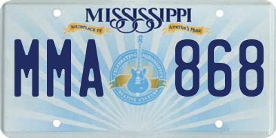 MS license plate MMA868