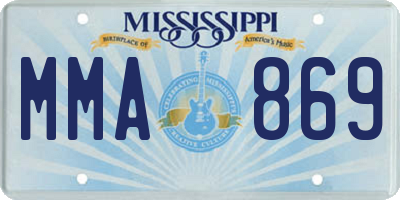 MS license plate MMA869