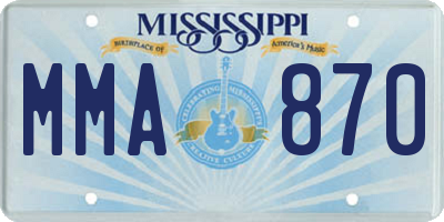 MS license plate MMA870
