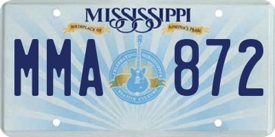 MS license plate MMA872