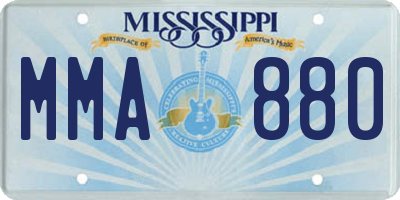 MS license plate MMA880