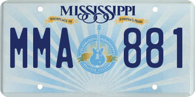 MS license plate MMA881