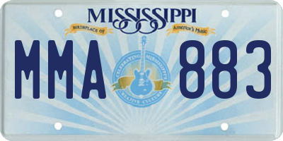 MS license plate MMA883