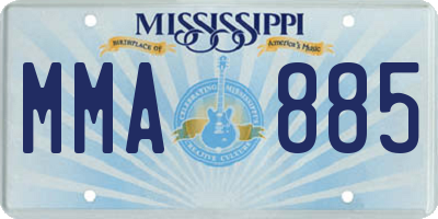 MS license plate MMA885