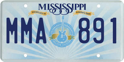 MS license plate MMA891