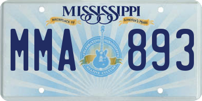 MS license plate MMA893