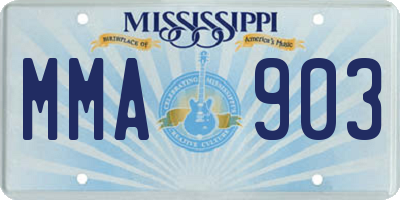 MS license plate MMA903