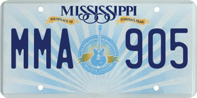 MS license plate MMA905
