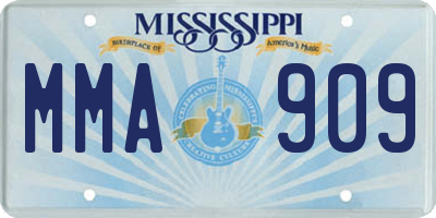 MS license plate MMA909