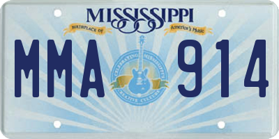 MS license plate MMA914