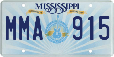 MS license plate MMA915