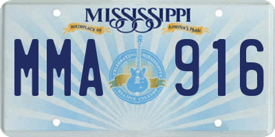 MS license plate MMA916