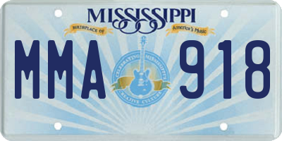 MS license plate MMA918