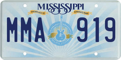 MS license plate MMA919