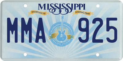 MS license plate MMA925