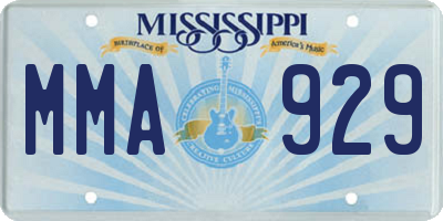 MS license plate MMA929