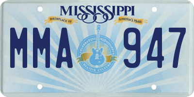 MS license plate MMA947