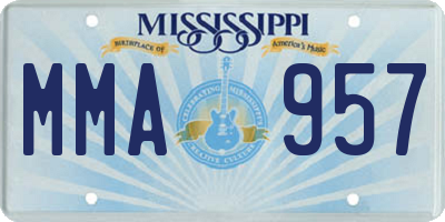 MS license plate MMA957