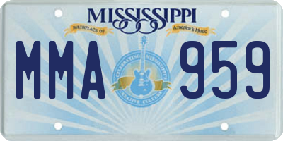 MS license plate MMA959
