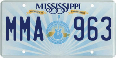 MS license plate MMA963