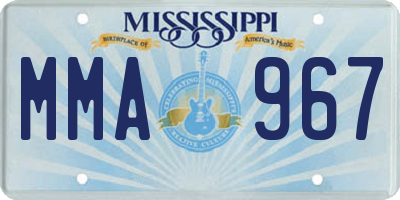 MS license plate MMA967