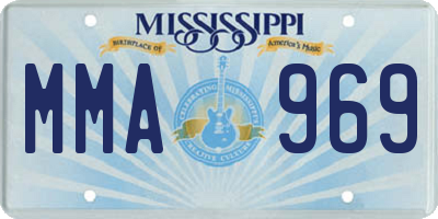 MS license plate MMA969