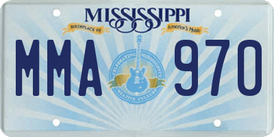 MS license plate MMA970