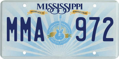 MS license plate MMA972