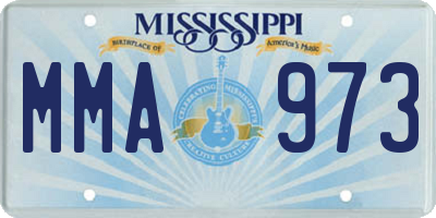 MS license plate MMA973