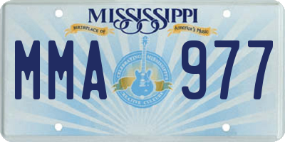 MS license plate MMA977